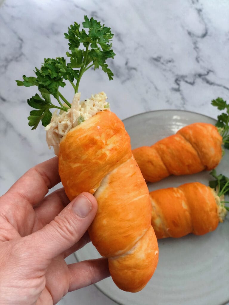 Easy Carrot Shaped Crescent Roll Appetizers