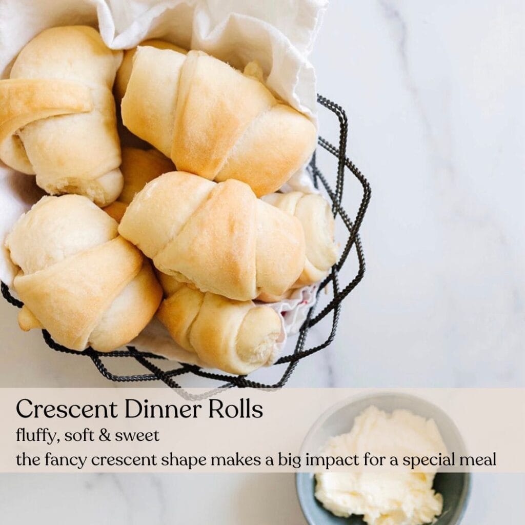 Crescent Dinner Rolls in a basket.