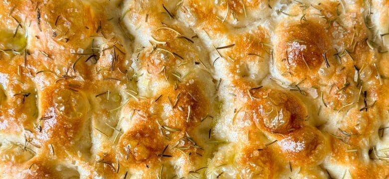 Focaccia with rosemary.